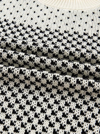 Women's contrast color lantern sleeve sweater