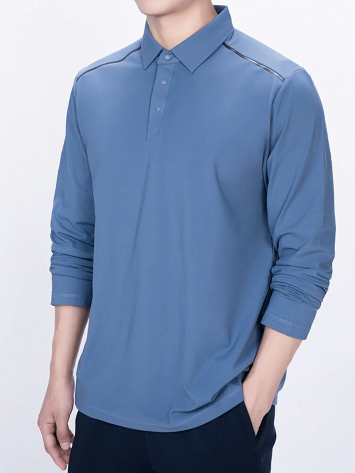 Men’s Plus Size Long Sleeve Polo Shirt – Classic Button-Down Casual Top for Big & Tall Men in Breathable Cotton Blend – Relaxed Fit