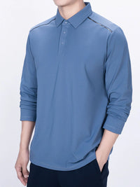 Men’s Plus Size Long Sleeve Polo Shirt – Classic Button-Down Casual Top for Big & Tall Men in Breathable Cotton Blend – Relaxed Fit