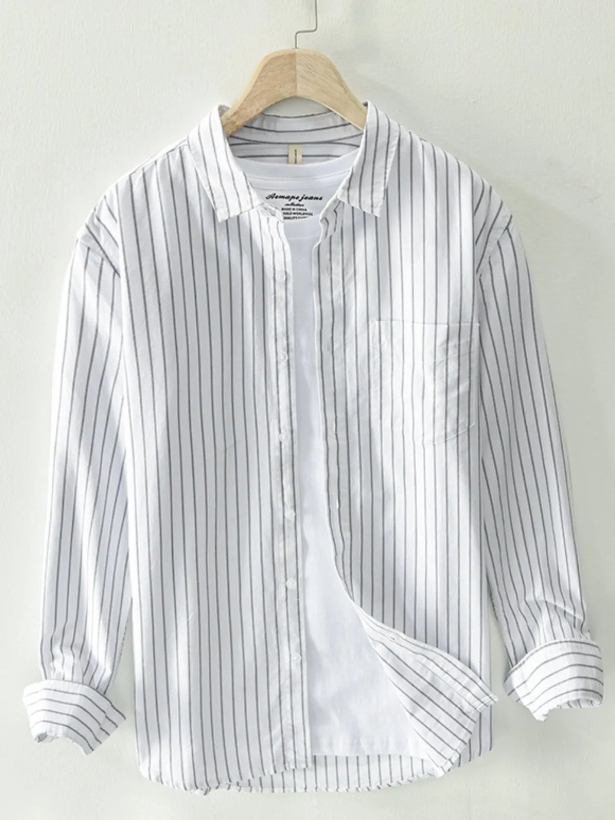 Men’s Plus Size Striped Button-Up Shirt Long Sleeve – Big & Tall Comfort Fit Casual Business Wear