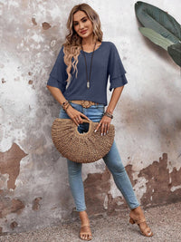 V-Neck Half Sleeve Blouse - Trandify Deal