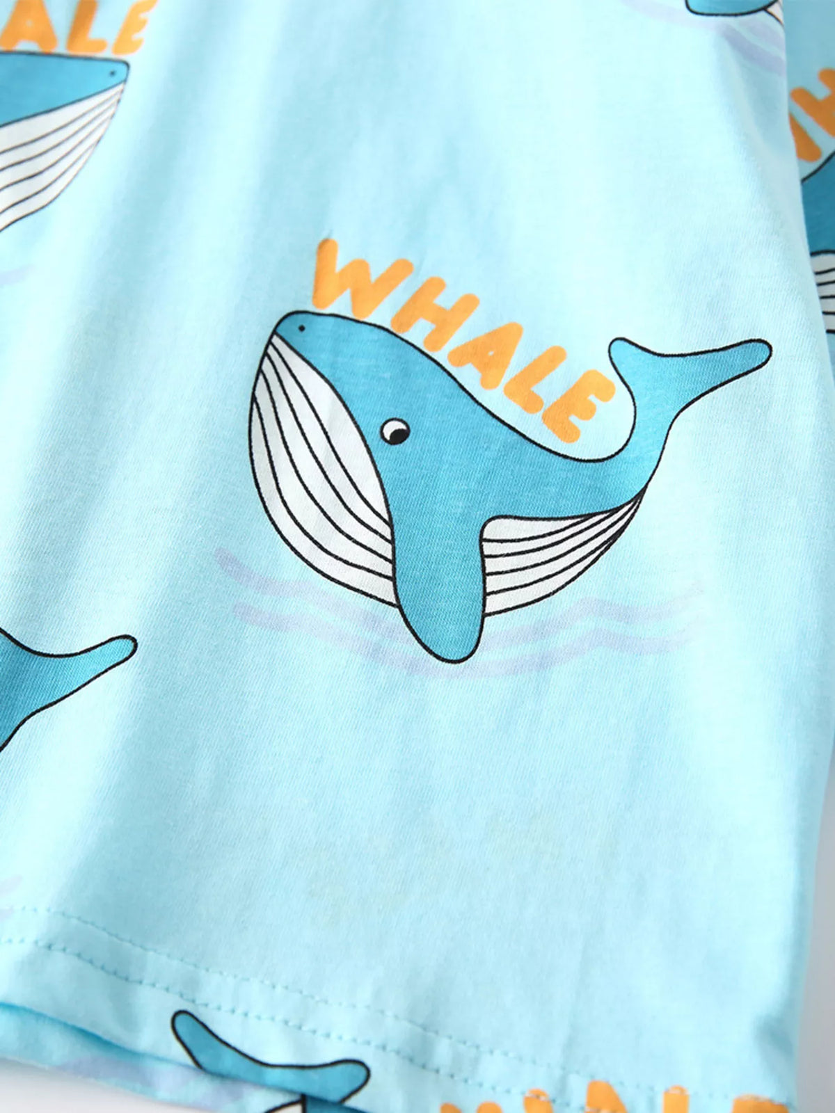Kids Whale Pajamas Set - Long Sleeve Top & Pants 2-Piece