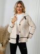 Pocketed Button Down Collared Neck Jacket Trandify Deal