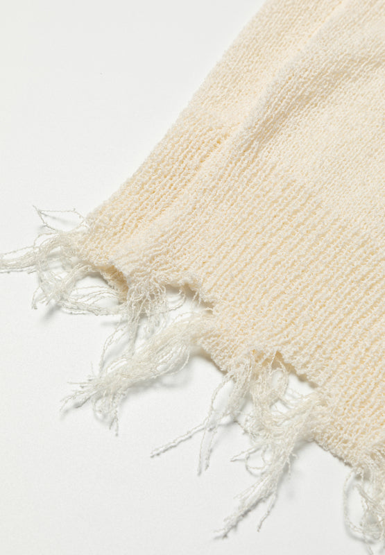 Contrast Star Raw Hem Long Sleeve Knit Top Trandify deal