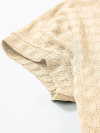 Textured Round Neck Short Sleeve Top Trandify deal