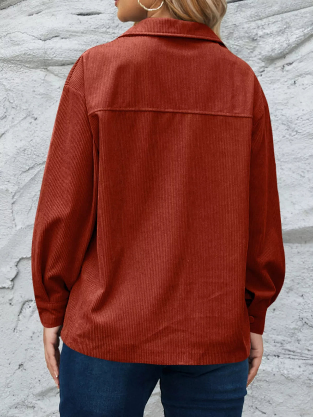 Women's Corduroy Shacket - Pocketed Overshirt