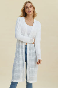 Double Take Full Size Open Front Longline Cardigan Trandify deal