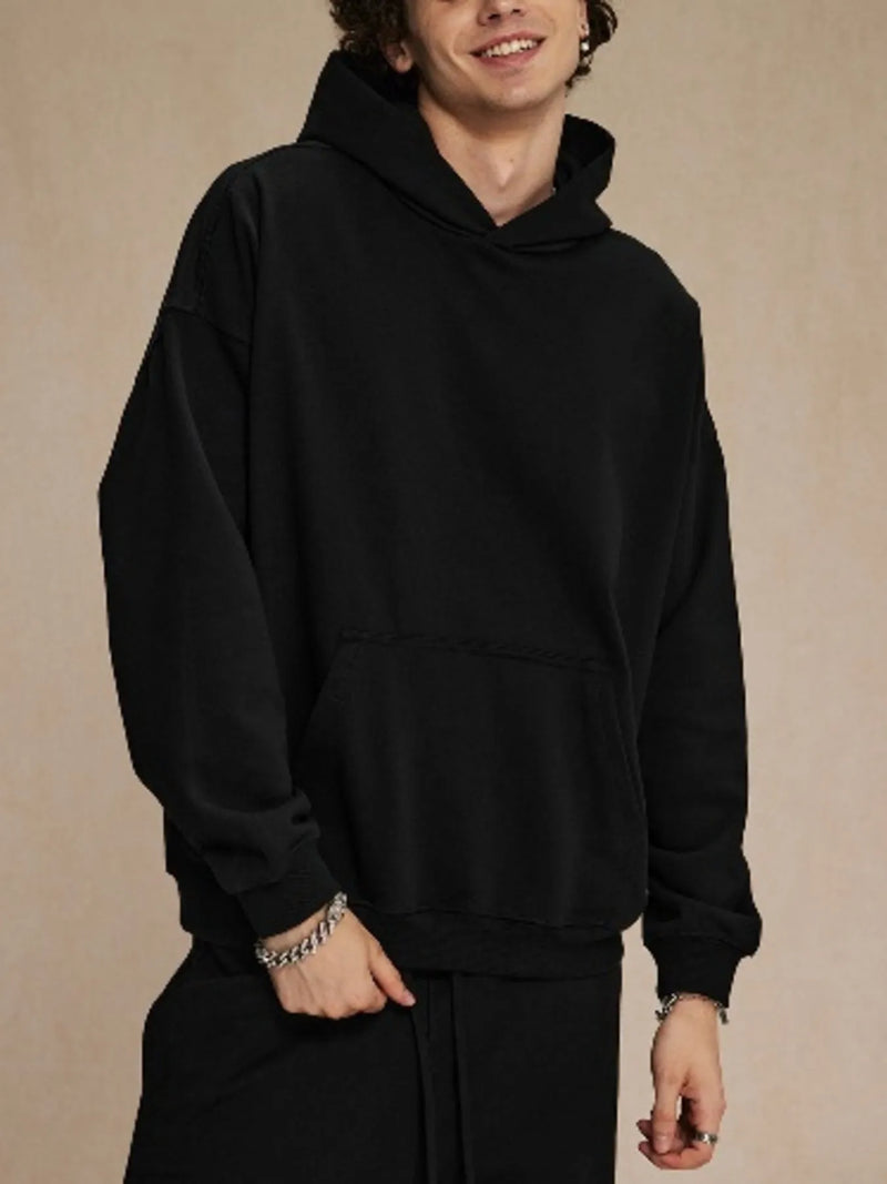 Men's oversized hoodie with kangaroo pocket – cozy long sleeve pullover for streetwear