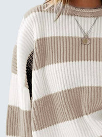 Round Neck Long Sleeve Sweater Trandify Deal