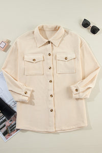 Pocketed Button Up Dropped Shoulder Shacket - Trandify Deal