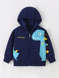 Kids Dinosaur Hoodie Zip Up - Dino-Mite