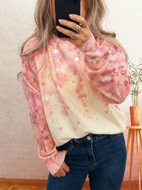 Women's Sequin Crewneck Sweater - Long Sleeve Party Wear