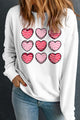 Valentine's Day Heart Round Neck Long Sleeve Sweatshirt Trandify Deal