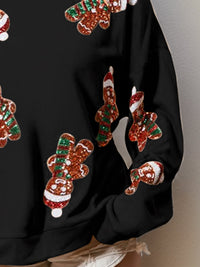 Sequin Gingerbread Man Long Sleeve Sweatshirt Trandify Deal
