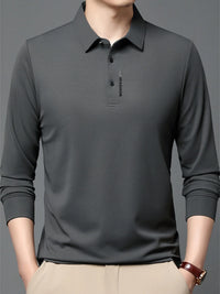 Men’s Plus Size Long Sleeve Polo Shirt – Classic Collar for Big & Tall Men – Business Casual Workwear