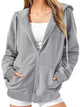 Women's Zip Up Hoodie - Oversized Cropped Style