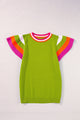 Color Block Round Neck Knit Top Trandify deal