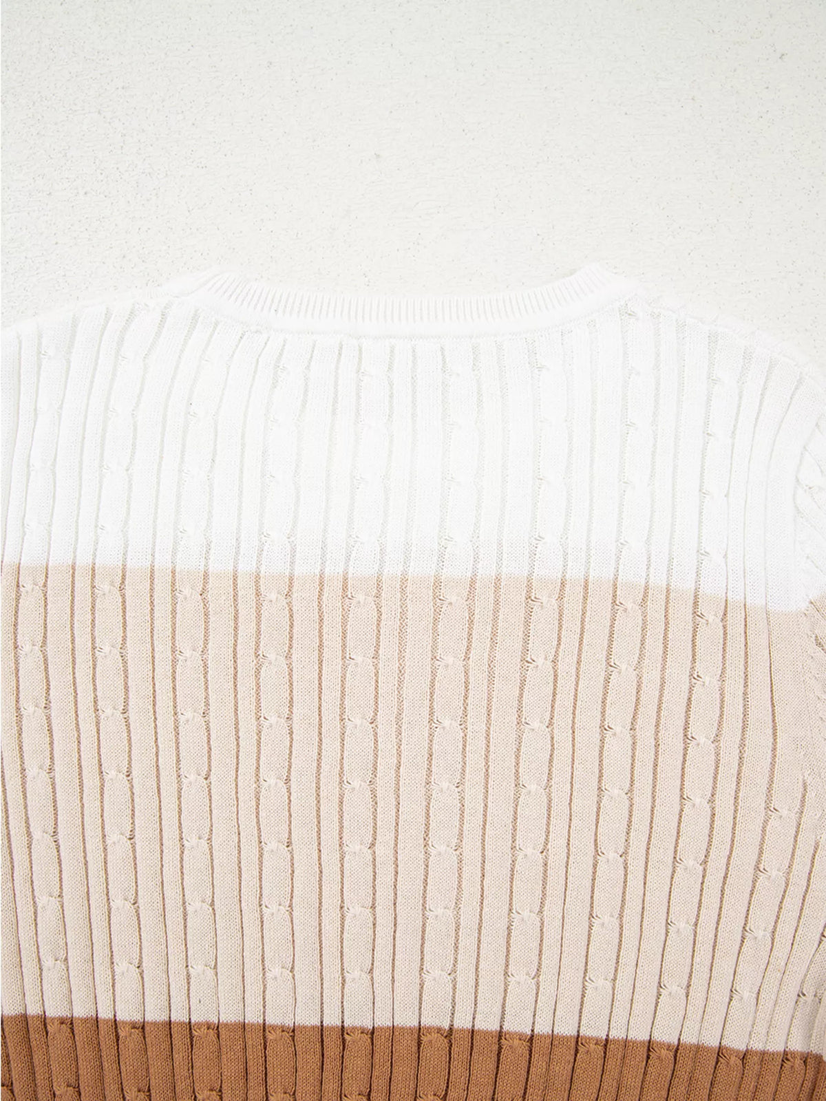 Women's Colorblock Cable Knit Sweater - 100% Cotton