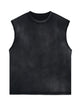Black men’s casual round neck tank top slim fit breathable cotton‑blend