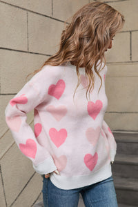 Angel Wings Heart Round Neck Long Sleeve Sweater Trandify Deal