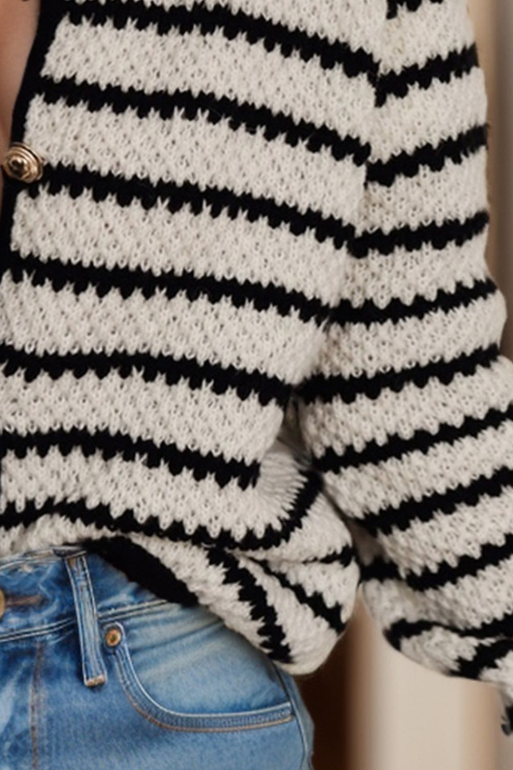 Striped Button Up Long Sleeve Cardigan Trandify Deal