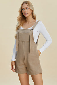 Double Take Full Size Texture Sleeveless Romper Trandify deal