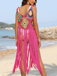 Fringe Spaghetti Strap Cover-Up Trandify deal