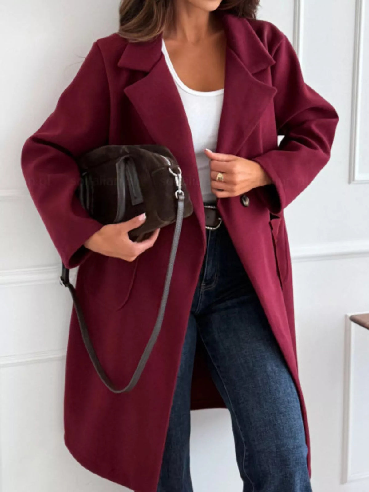 Women's Thick Long Trench Coat with Pockets | Trandifydeal
