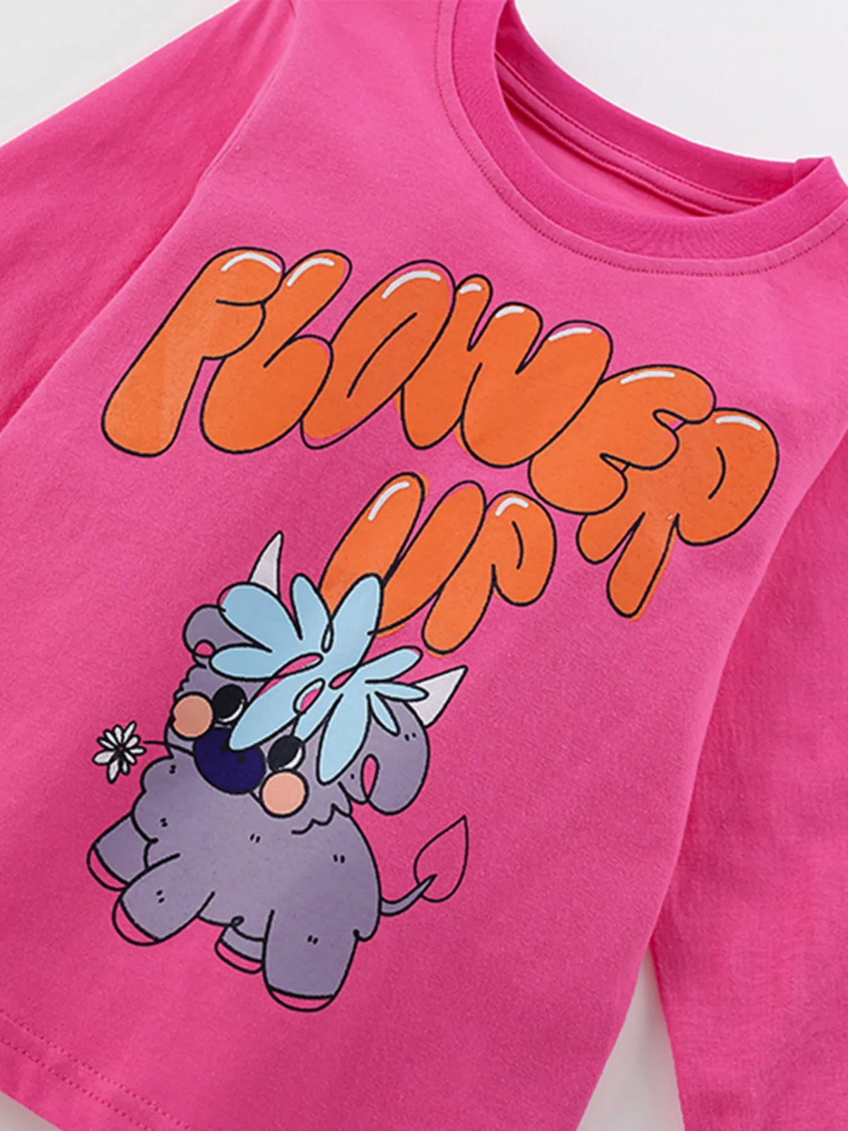 Kids Flower Cartoon Pajama Set - Top & Pants