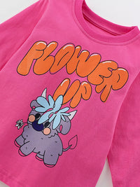 Kids Flower Cartoon Pajama Set - Top & Pants