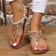 Beaded PU Leather Open Toe Sandals Trandify Deal