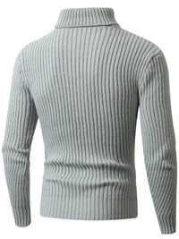 Men's Plus Size Ribbed Turtleneck Sweater – Warm Winter Fashion