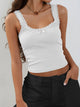 Lace Detail Square Neck Tank Trandify deal