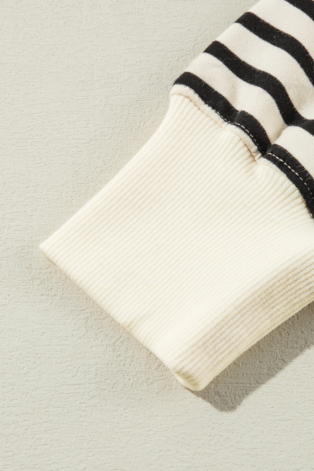 Decorative Button Striped Long Sleeve Sweatshirt Trandify Deal