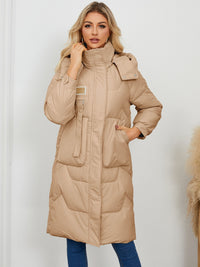 Long Sleeve Longline Hooded Winter Coat Trandify Deal