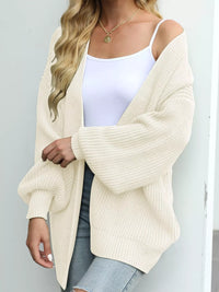 Oversized Chunky Knit Cardigan - Cable Knit Open Front Sweater