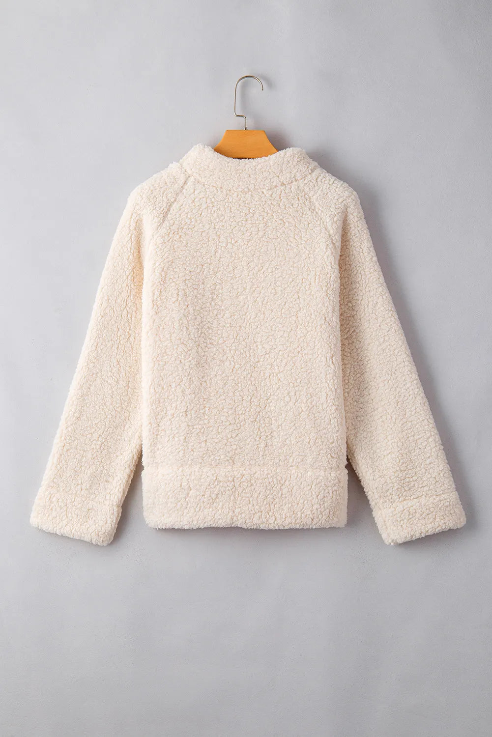 Turtleneck Long Sleeve Slit Fleece Sweatshirt Trandify Deal