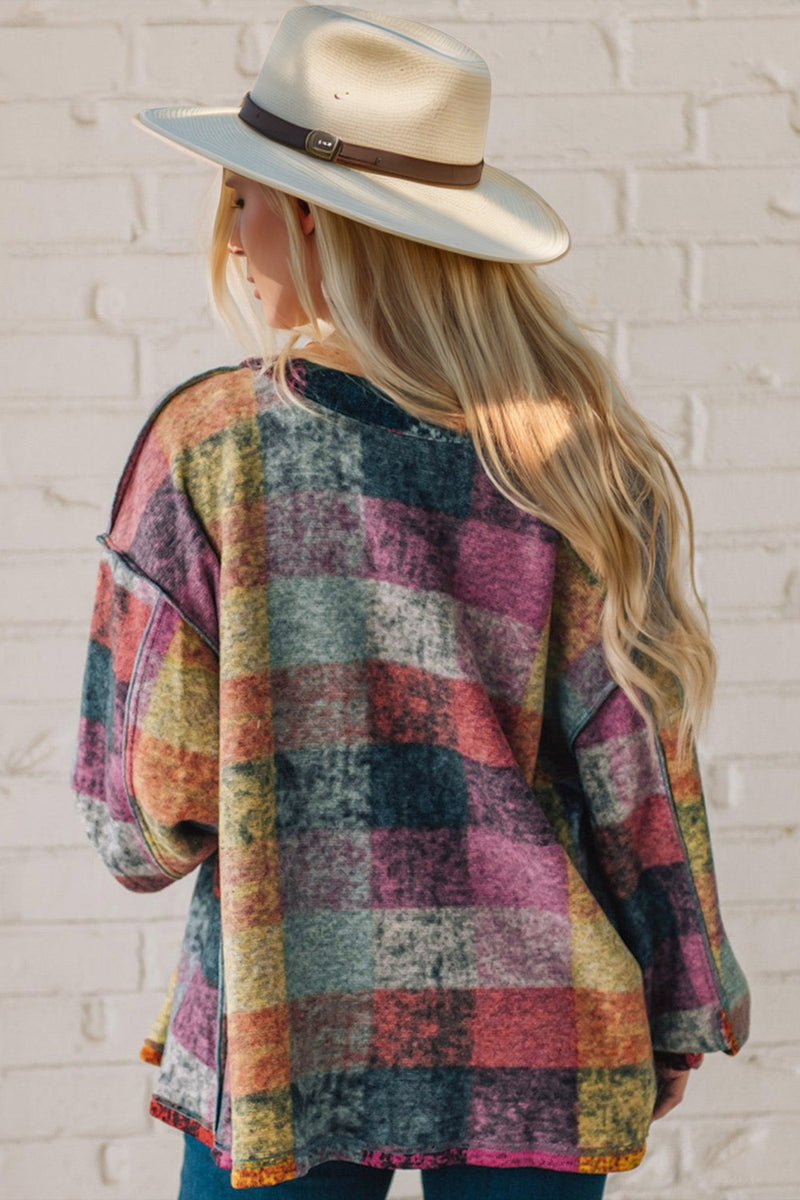 Trendy Women’s Shacket with Exposed Seam Detailing - TrandifyDea