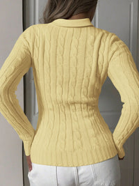 Women’s Cable Knit Sweater – Cozy Long Sleeve Pullover for Fall