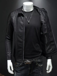 Plus Size Zip Up Jacket for Men - 100% PU