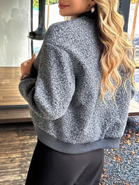 Women's Thick Buttoned Dropped Shoulder Jacket in oversized fit,