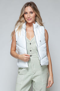 Snobbish Zip Up Quilted Hooded Vest Trandify Deal