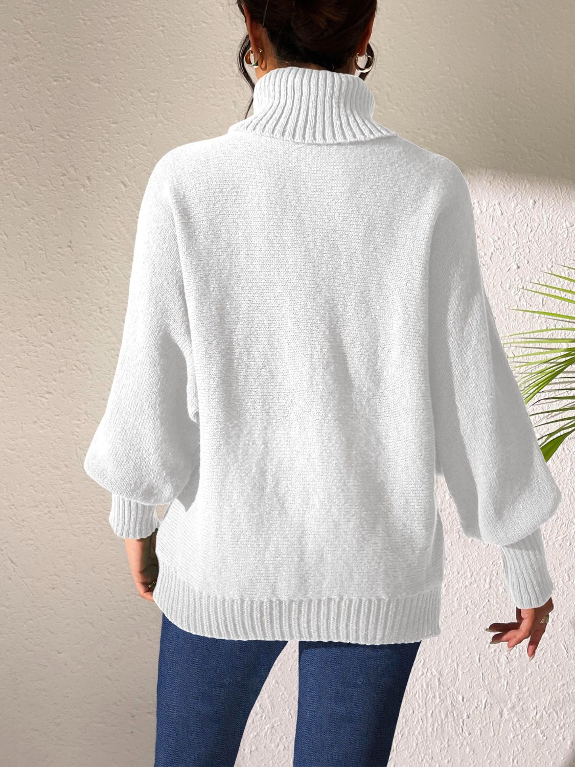 Heart Turtleneck Long Sleeve Sweater Trandify Deal
