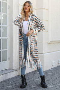 Angel wings Multicolored Open Front Fringe Hem Cardigan Trandify deal