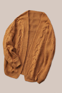 Cable-Knit Open Front Cardigan Trandify Deal