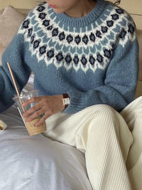 Round Neck Long Sleeve Sweater Trandify Deal