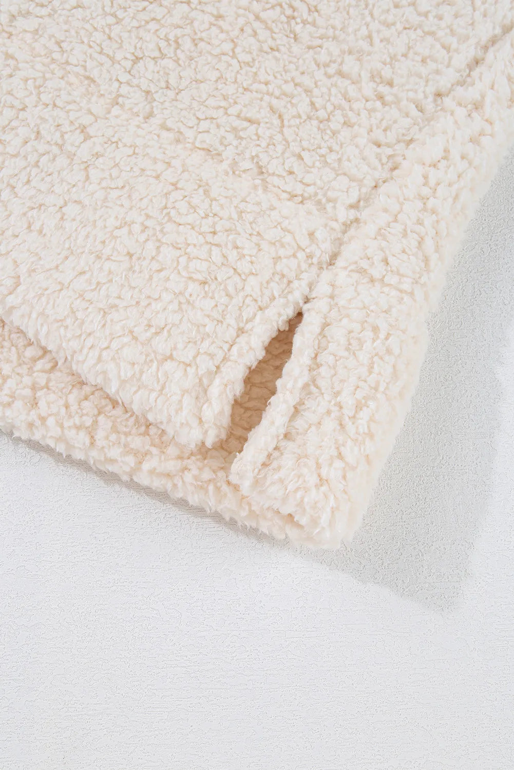 Turtleneck Long Sleeve Slit Fleece Sweatshirt Trandify Deal