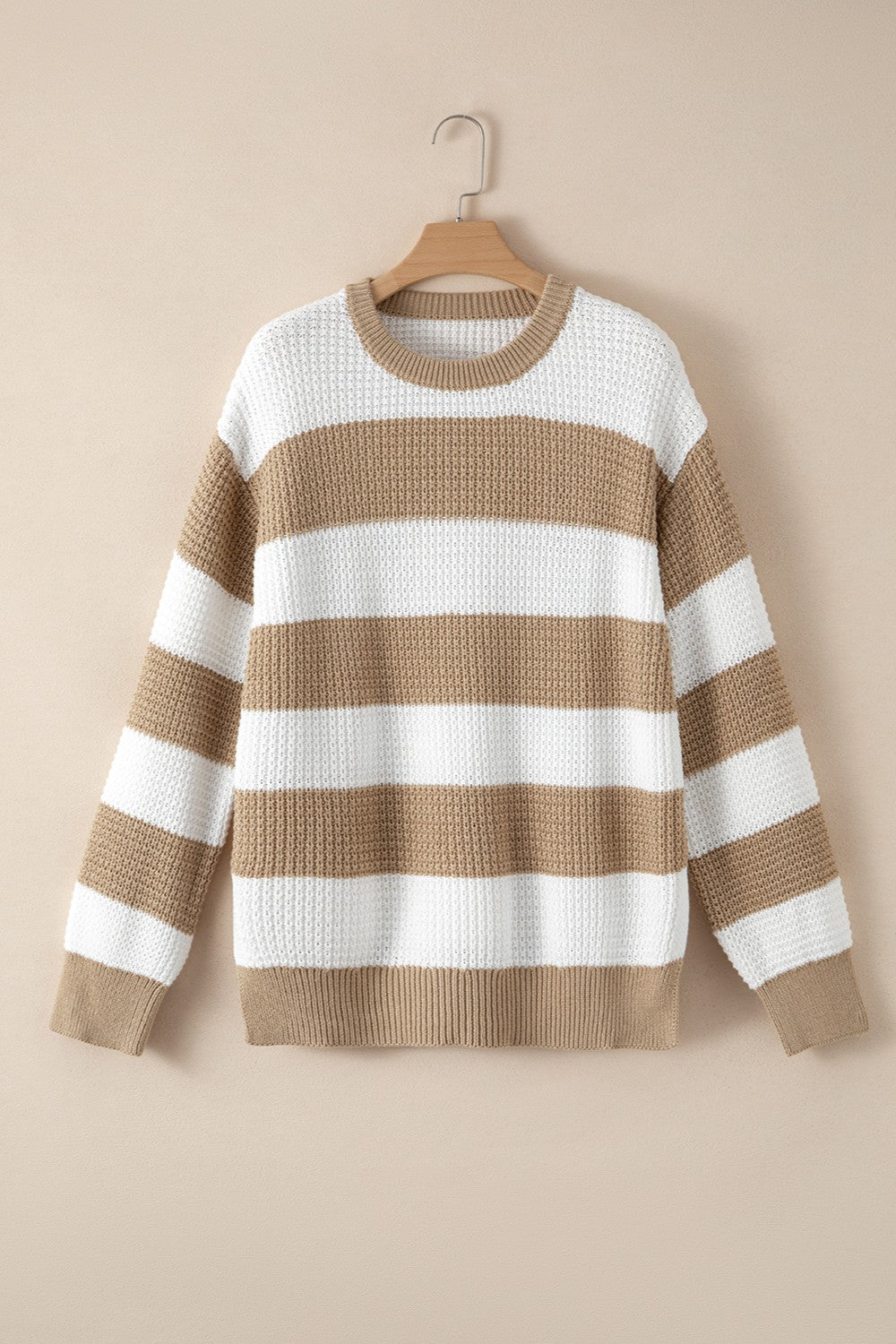Color Block Round Neck Sweater – Trendy & Comfortable Knitwear Trandify Deal
