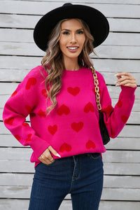 Angel Wings Heart Round Neck Long Sleeve Sweater Trandify Deal