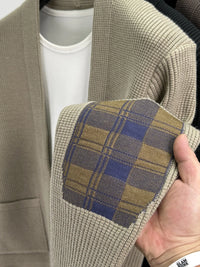 Men's Plus Size Button-Up Long Sleeve Cardigan – Camel Casual Knit Sweater for Big & Tall Men